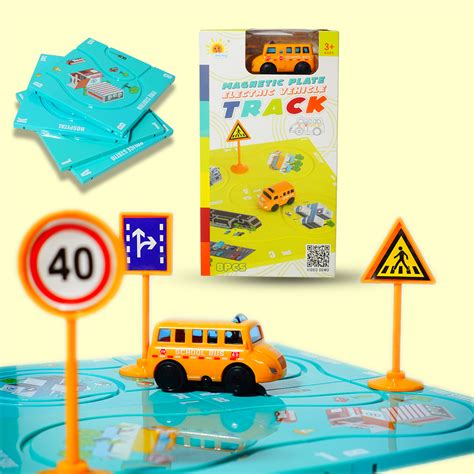 Magnetic Plate Electric Vehicle Track | DIY Racing Track Set with Car ...