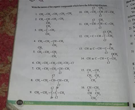 write the name of organic compounds which have the following ...