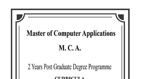 MCA Syllabus - Examination Scheme for Master of Computer Applications ...