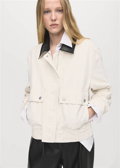 Denim parka with contrasting collar | MANGO Vietnam