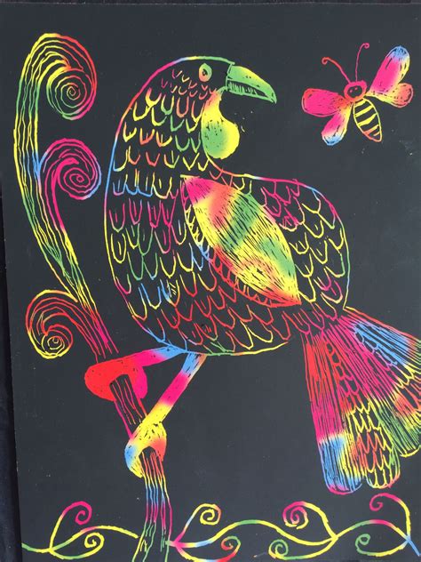 Scratch art by my kids art class | Scratch paper art, Scratch art ...