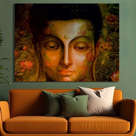 Serene Retreat: Lord Buddha Wall Art Paintings for Bedroom Decor ...