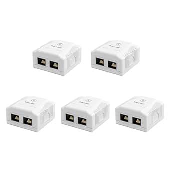 iwillink RJ45 Surface Mount Outlet Box, 2 Port Cat6 Junction Box ...