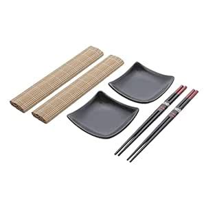 Buy Sendai Bamboo Ceramic Sushi 6 Piece Set - Lyor Online at Low Prices ...