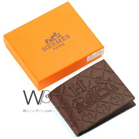 Hermes Paris Wallet Leather Brown For Men | Watches Prime