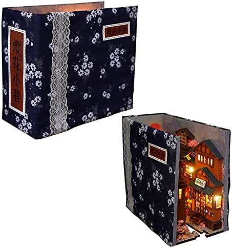 ZQWE 3D Wooden Book Stand Puzzle DIY Dollhouse Wood Bookends Book Nook ...