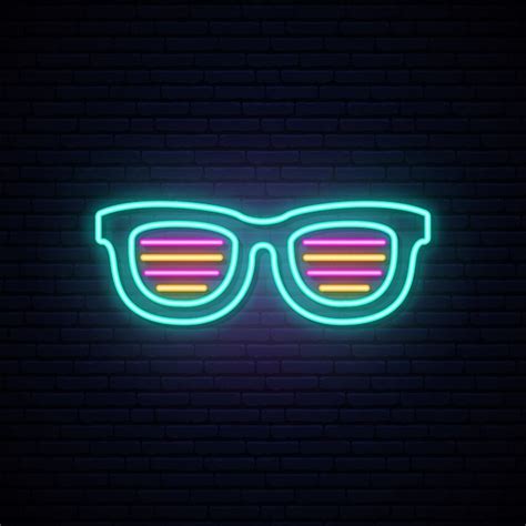 Neon shutter shades sunglasses. | Premium Vector