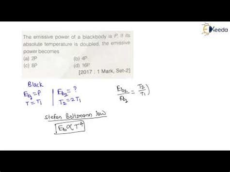 GATE 2017: Stefan Boltzmann Law - Fundamentals of Thermal Radiation ...