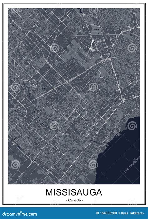 Map of the City of Mississauga, Canada Stock Illustration - Illustration of 2021, grid: 164336288