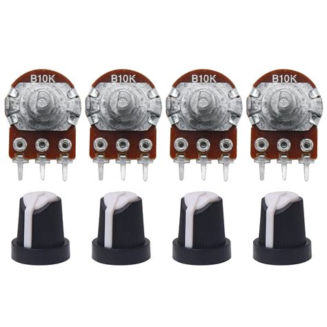Electronic Spices 10k 3 Pin D Shaft Rotary Potentiometer Volume Pot 10K ...