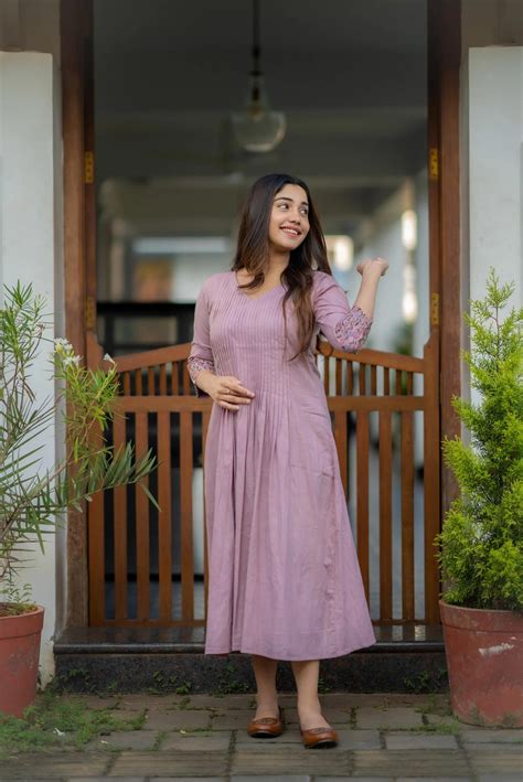 Dusty Lavender Embroidered Printx Work Cotton Anarkali Gown – Style Jaipur