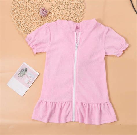 SDJMa Girls Swim Cover Up Kids Swimsuit Coverup Zip-Up Beach Bathing Suit Robe Pool Peplum 2-11 ...