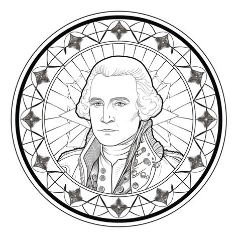 George Washington Portrait To Color - Coloring Page