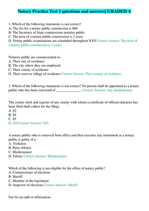 Image result for Ohio Notary Practice Test Sample