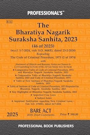 Buy Professional'S Bharatiya Nagarik Suraksha Sanhita, 2023 (Bnss ...