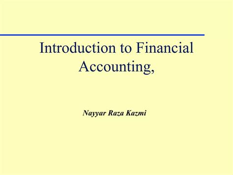 Introduction to financial accounting | PPT