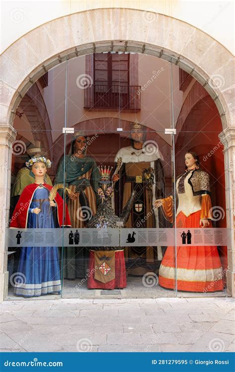 Barcelona City Giants Figures Exhibited Inside a Storefront Near the ...