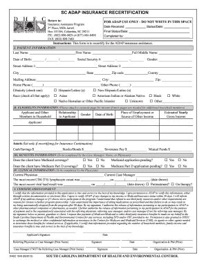 Adap Recertification Form Sc - Fill and Sign Printable Template Online