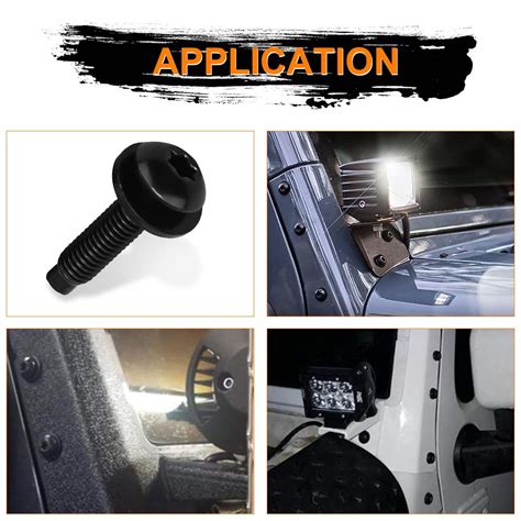 6PCS Extra Long M8 Torx Screws Bolts for LED Light Bar Brackets Pillars ...