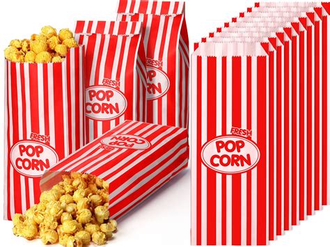 1000 Pcs Popcorn Bags 2oz Popcorn Paper Bags Stripes Retro Popcorn Bags ...