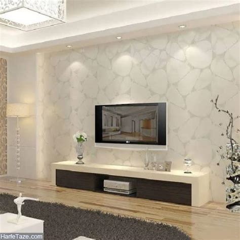 دیزاین دیوار پشت تلویزیون | جدیدترین دیزاین دیوار پشت تلویزیون با کاغذ ...