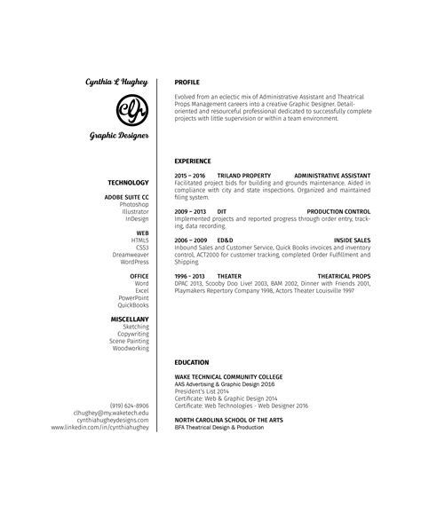 Graphic Design Resume on Behance