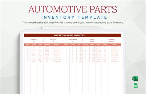 Spare Parts Inventory Excel Template Free - Infoupdate.org
