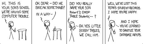 Image result for Xkcd SQL Injection