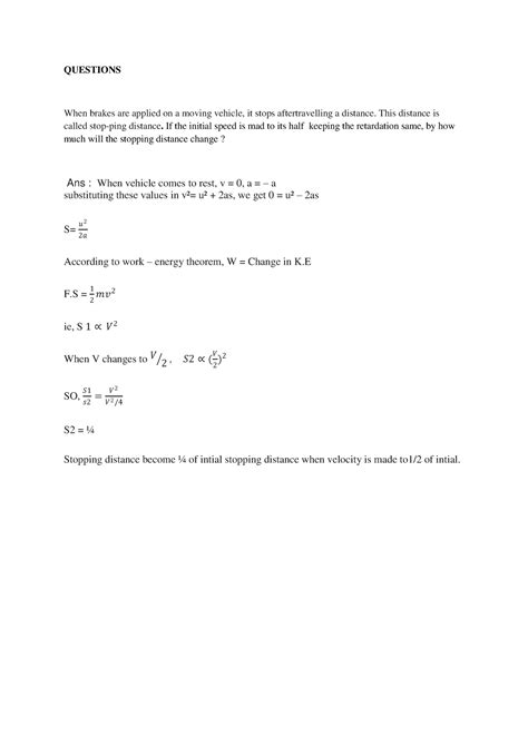 Questions - practice question - QUESTIONS When brakes are applied on a ...