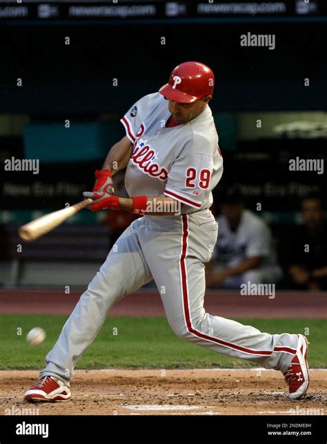 Philadelphia Phillies' Raul Ibanez (29) bats during a baseball game against the Florida Marlins ...