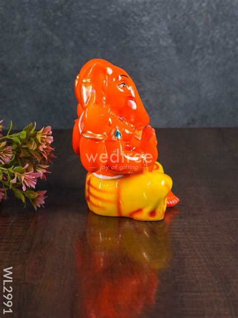 Polyresin Laddu Ganesha Idol - WL2991 – Wedtree