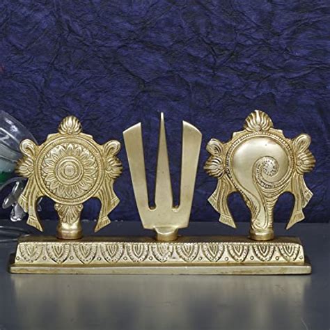 Buy Artvarko Brass Shankh Chakra Namah Showpiece | Shri Tirupati Balaji ...