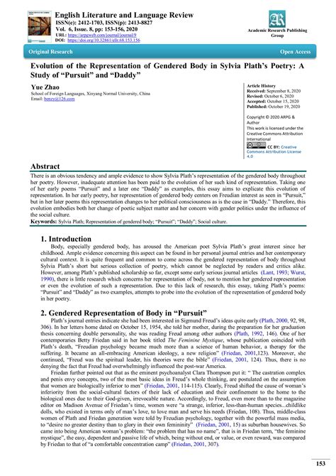 Evolution of the Representation of Gendered Body in Sylvia Plath’s ...