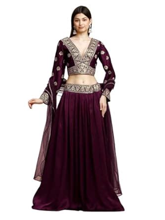 madhuram textiles womens' Lehenga And Choli Shimmer Jari With Dupatta ...