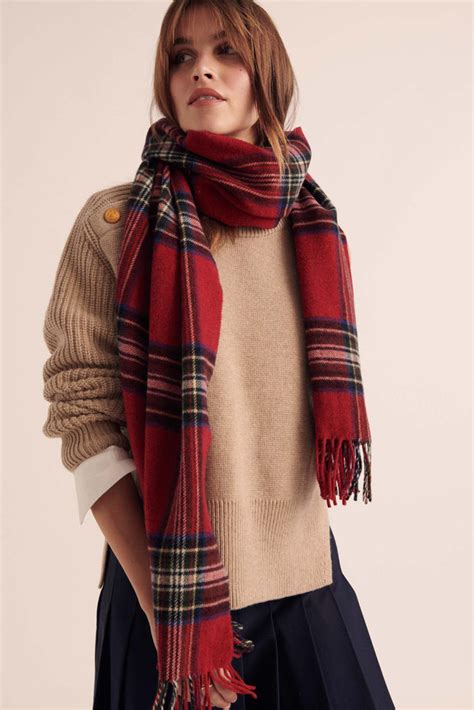 Public red tartan scarf - Balzac Paris