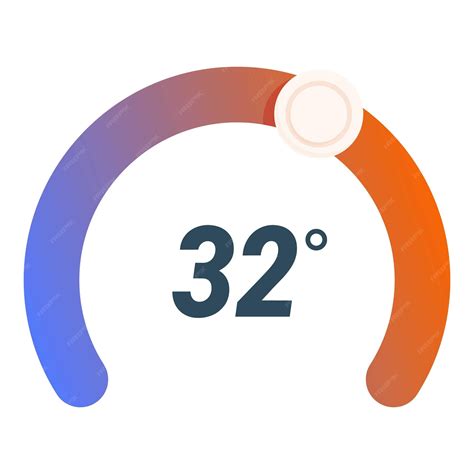 Premium Vector | Circular temperature gauge showing 32 degrees celsius ...