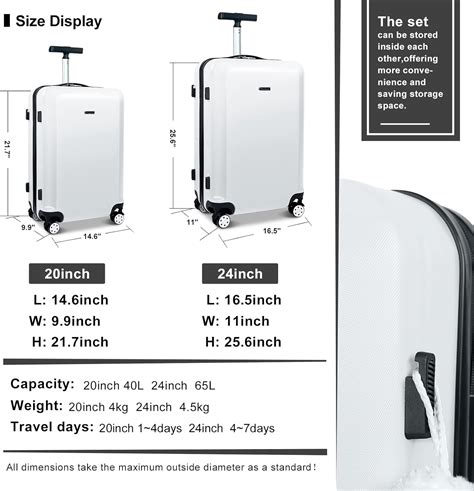 Buy GigabitBest Carry On Luggage with Spinner Wheels PC+ABS 20 Inch ...