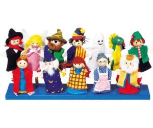 Rosa Blau Streng sandmännchen fingerpuppen Wirtin Mittagessen Erholung