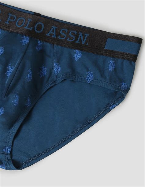 Buy Men Mid Rise Brand Print PB002 Premium Briefs - Pack Of 1 Blue|U.S ...