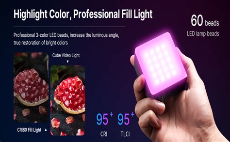 ULANZI VL49 Pro RGB Video Light, Mini Rechargeable LED Camera 360° Ful ...
