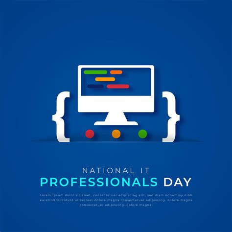 National IT Professionals Day Paper cut style Vector Design ...