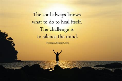 The soul always knows what to do to heal itself. The challenge is to ...