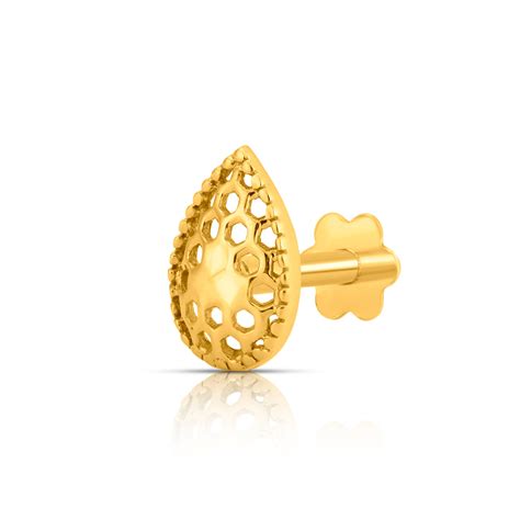 Honeycomb Drop Gold Nose Pin Design – Yuvora
