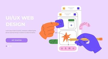Hands work on creating interfaces for websites and mobile app. ux ui ...