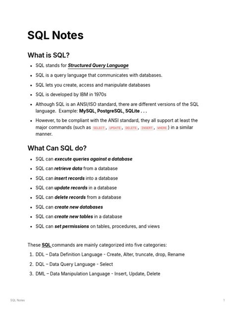 Image result for Best SQL Notes.pdf