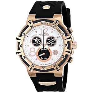 Mulco Blue Marine Mother of Pearl Dial Chronograph Black Rubber Ladies ...