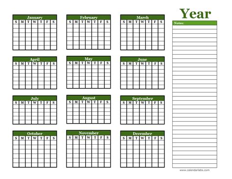 Editable Yearly Calendars - YearlyCalendars.net
