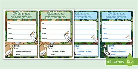 Pelican-Themed Party Invitations | Twinkl | Party Printables