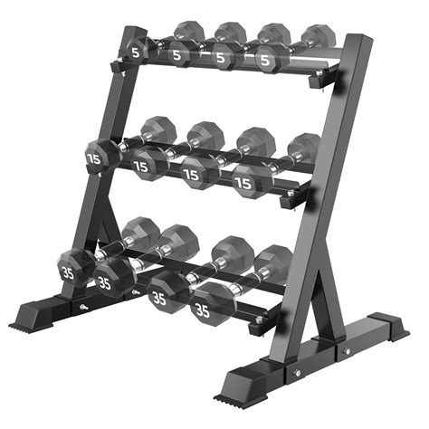 Snapklik.com : Dumbbell Rack Adjustable 3-Tier Weight Stand Heavy Duty ...