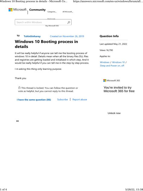 Windows 10 Booting Process in Details - Microsoft Community | PDF | Booting | Microsoft Windows